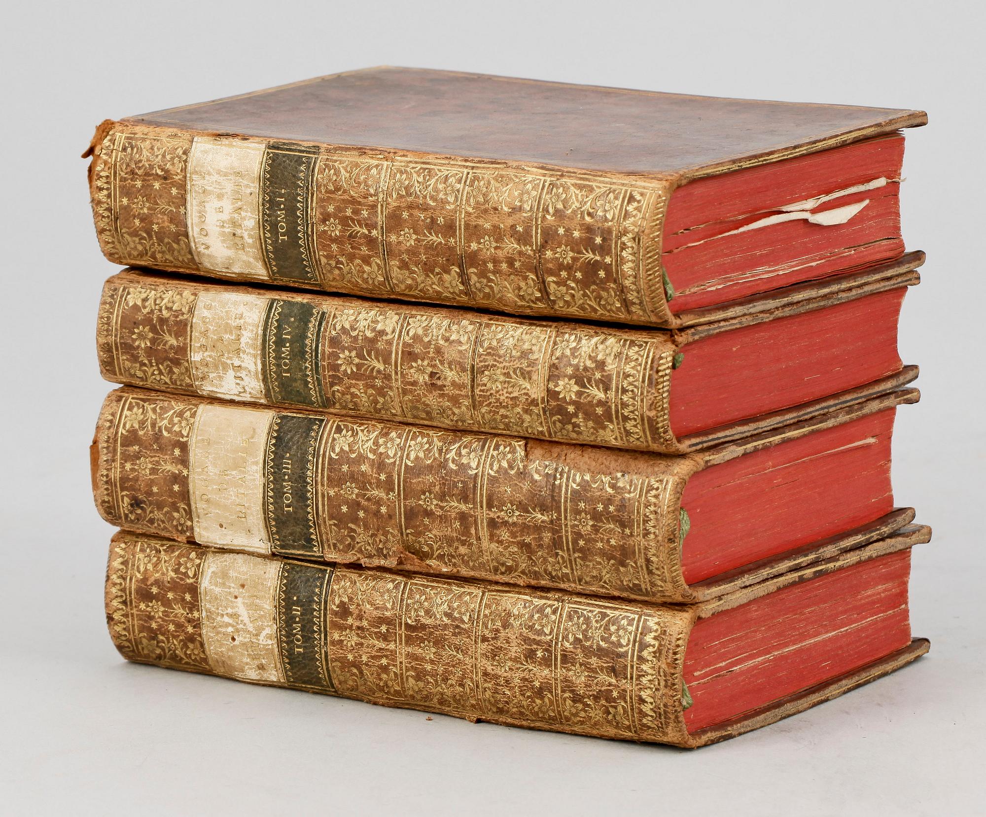 BOK, 4 vol, "Voyage D`Italie de Monsieur Misson.." av Monsieur Addisson, Utrecht 1722.