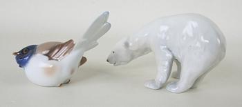 FIGURINER, 2 st. Porslin. Royal Copenhagen o Bing & Gröndahl.