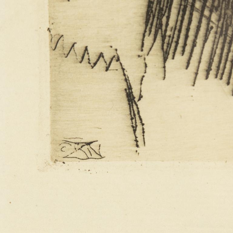 Anders Zorn, etching, 1919, signed in pencil.