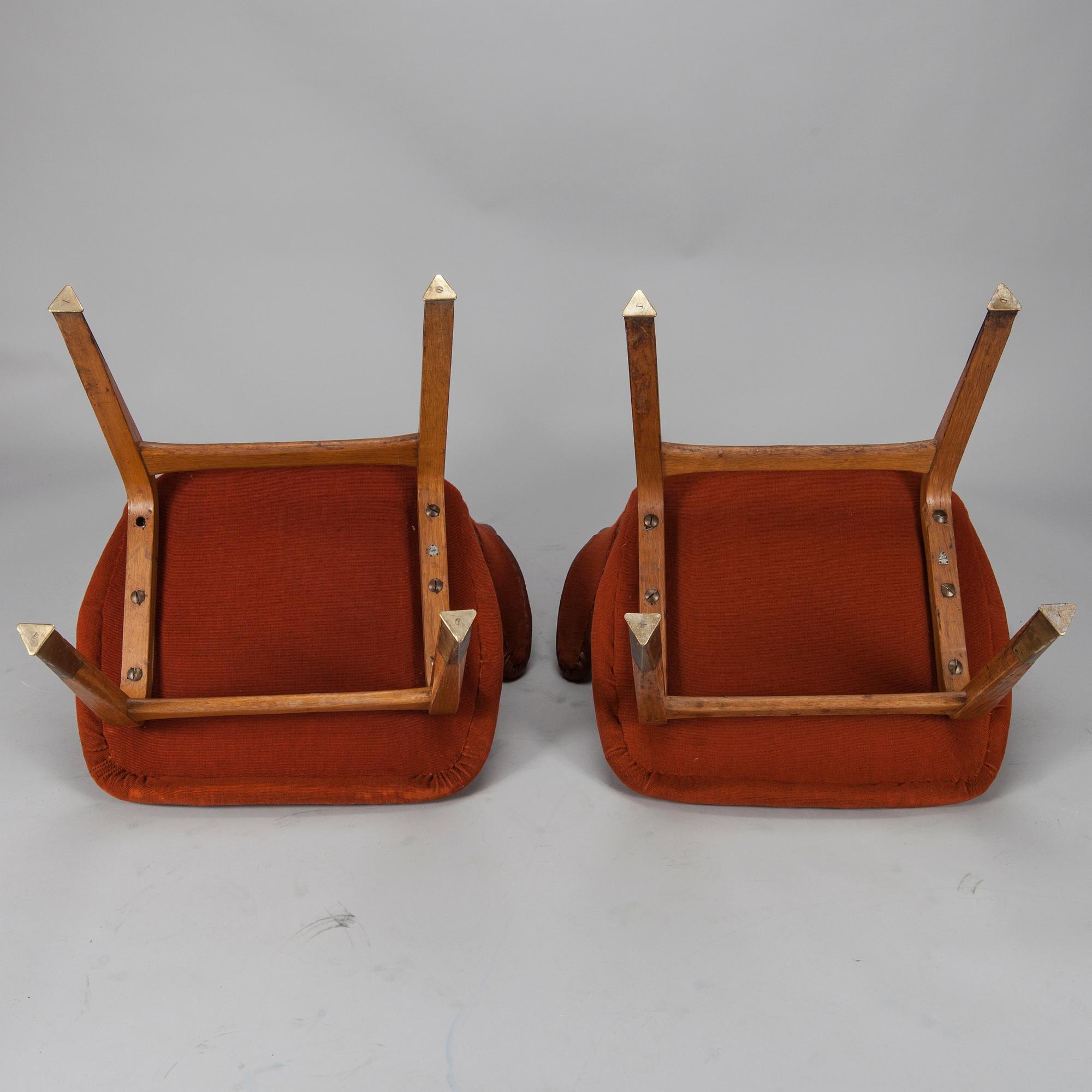 STOLAR, ett par, "Lulu" design Ilmari Tapiovaara, märkta Asko, 1960-tal.