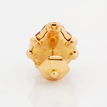 Cartier brosch 18K guld och emalj.