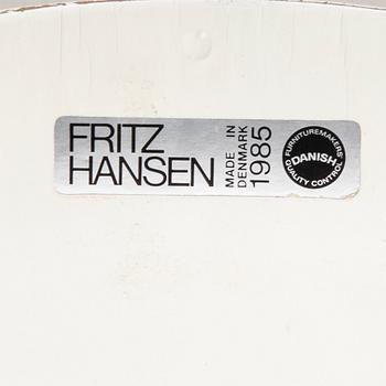 Arne Jacobsen, a set of four  "Sjuan" armchairs from Fritz Hansen Denmark.