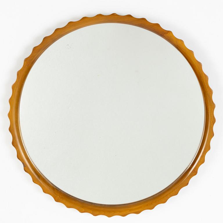 A Swedish Modern beech mirror, 1940's/40's.