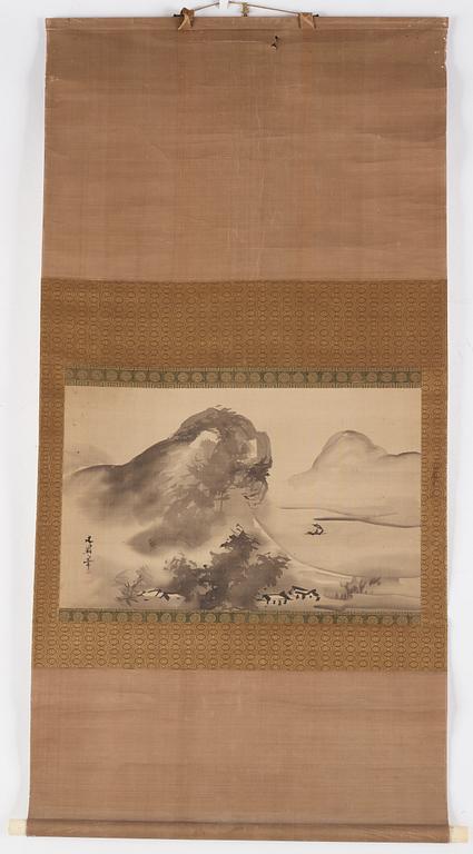 Two japanese hanging scrolls, 20th century.