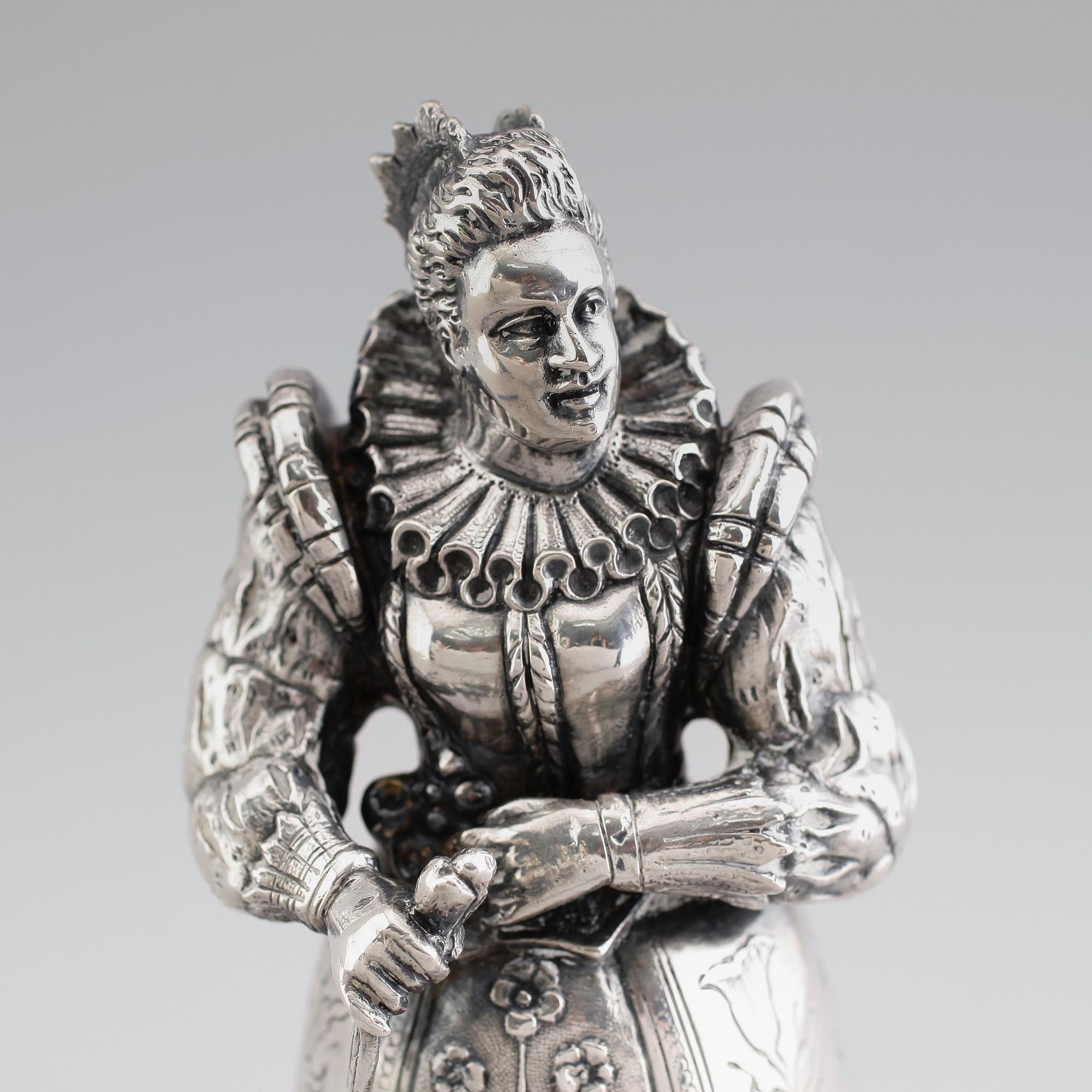 FIGUR, silver, möjligen Frankrike. Vikt ca 410 gram.