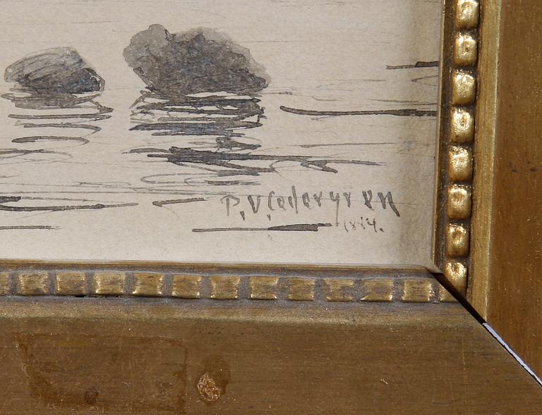 CEDERGREN, PER WILHELM, tuschteckning, sign o dat 1884.