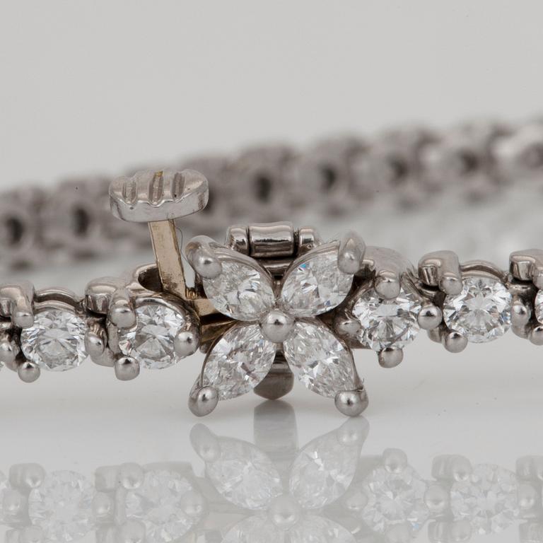 A Tiffany & Co brilliant- and navette cut diamond bracelet.