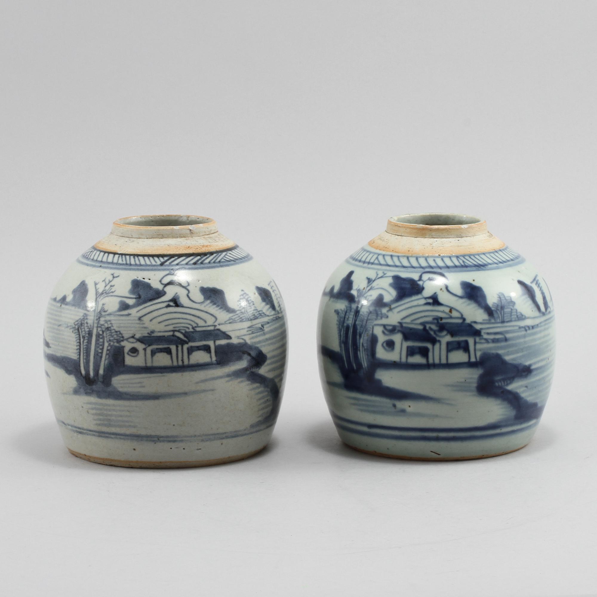 BOJANER, ett par, porslin, Kina, 1800-tal.