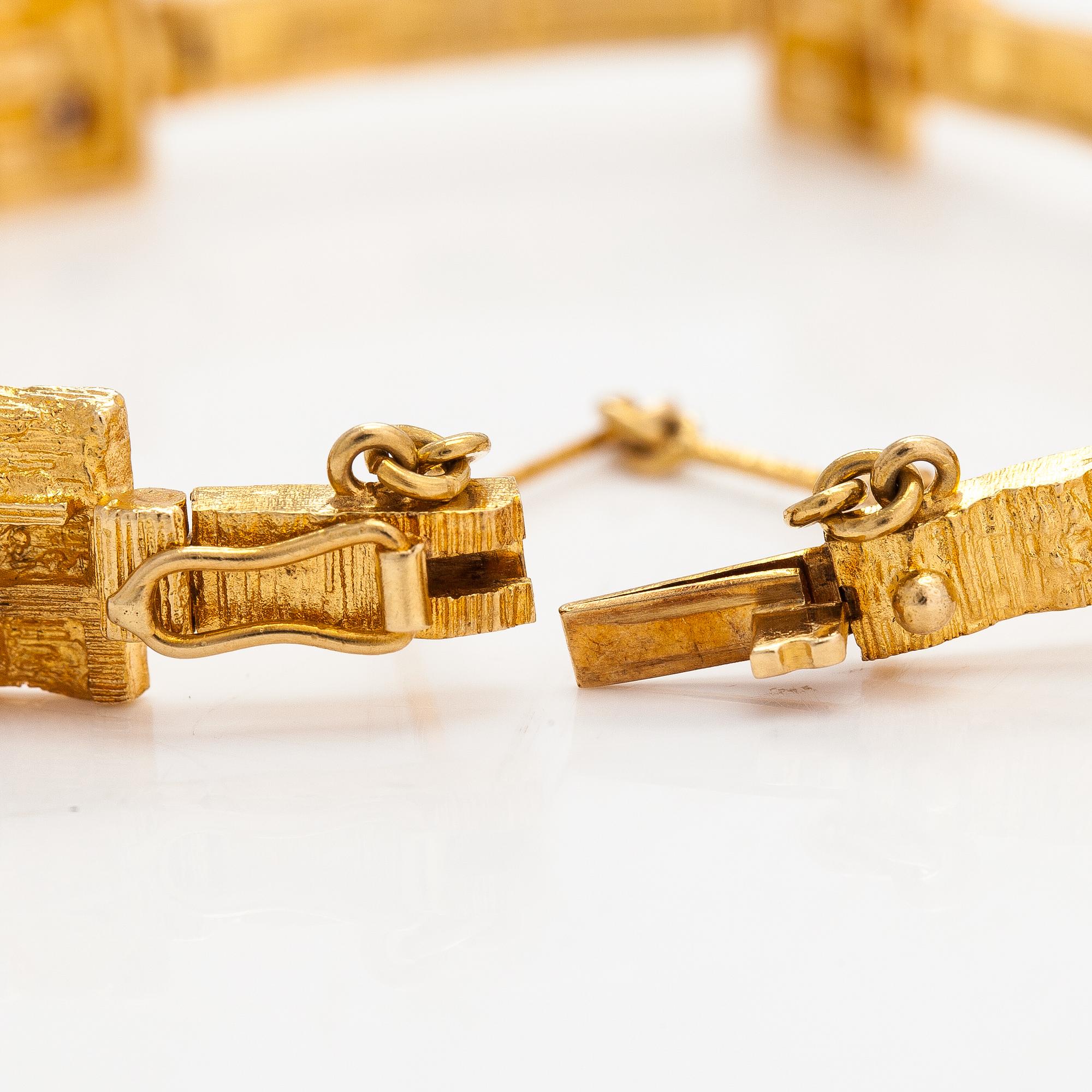 Björn Weckström, Rannekoru, 18K kultaa, timantteja n. 0.12 ct yht. Lapponia 1977.