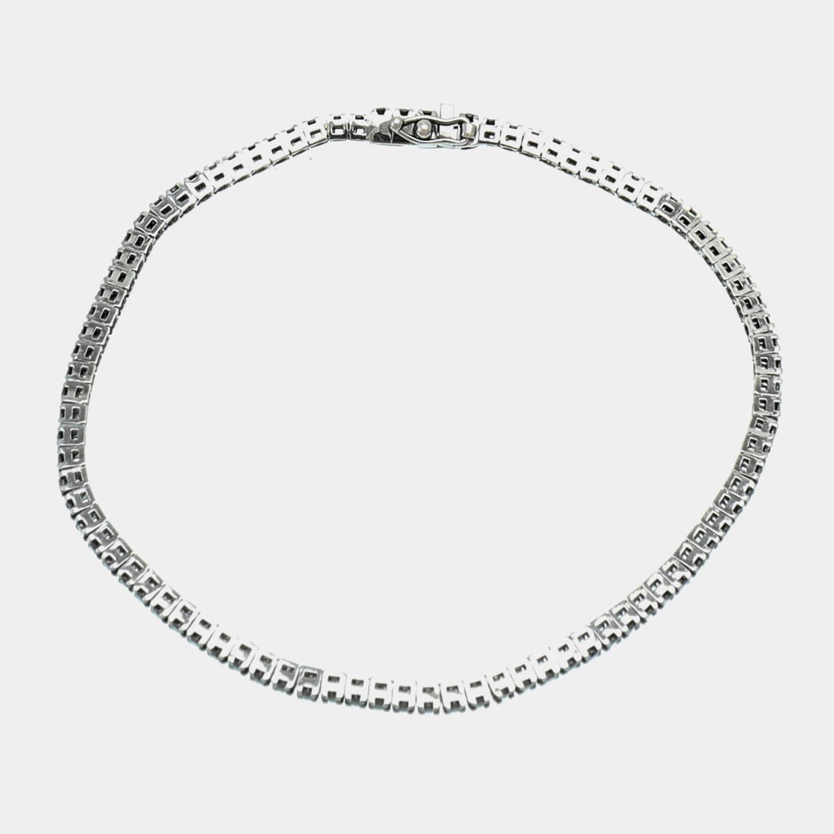 Lanza Carlo, tennisarmband 18K svärtat vitguld med runda briljantslipade svarta diamanter, Italien.