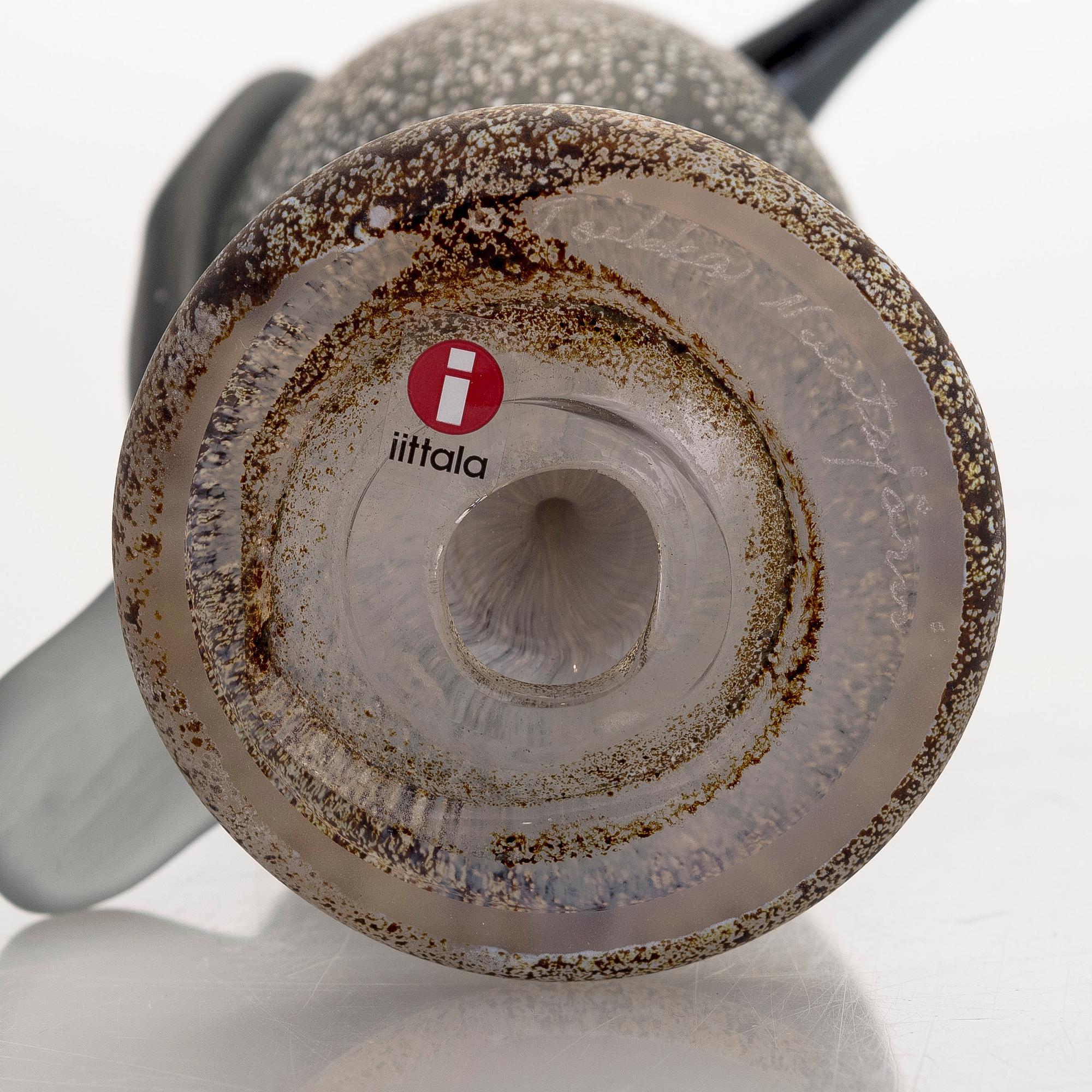 Oiva Toikka, glasfågel, "Heron", signerad O. Toikka Nuutajärvi.