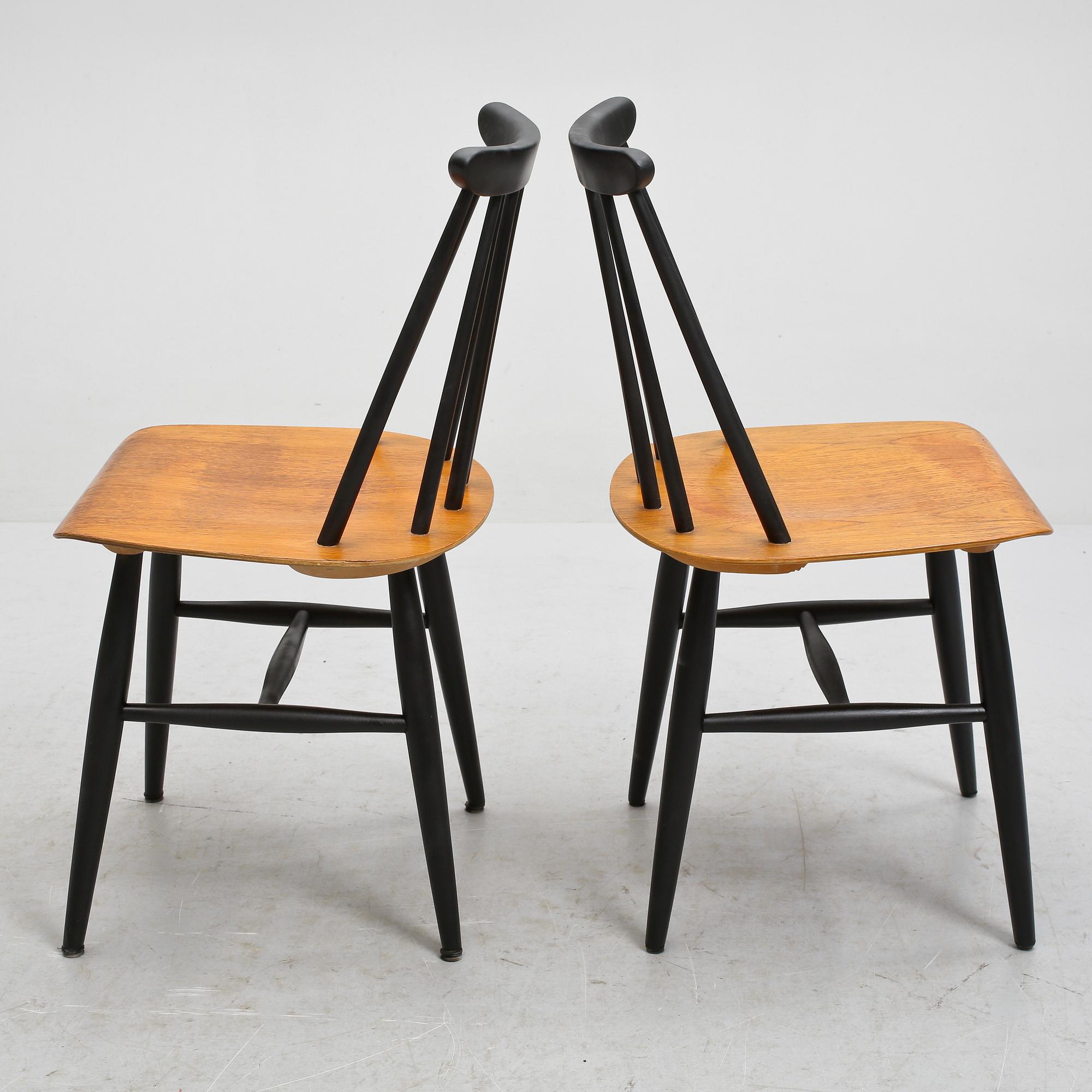 STOLAR, 2 st, "Fanett", Ilmari Tapiovaara, Edsbyverken, 1950-tal.