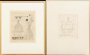 MAX WALTER SVANBERG, 2 signed and numbered etchings.