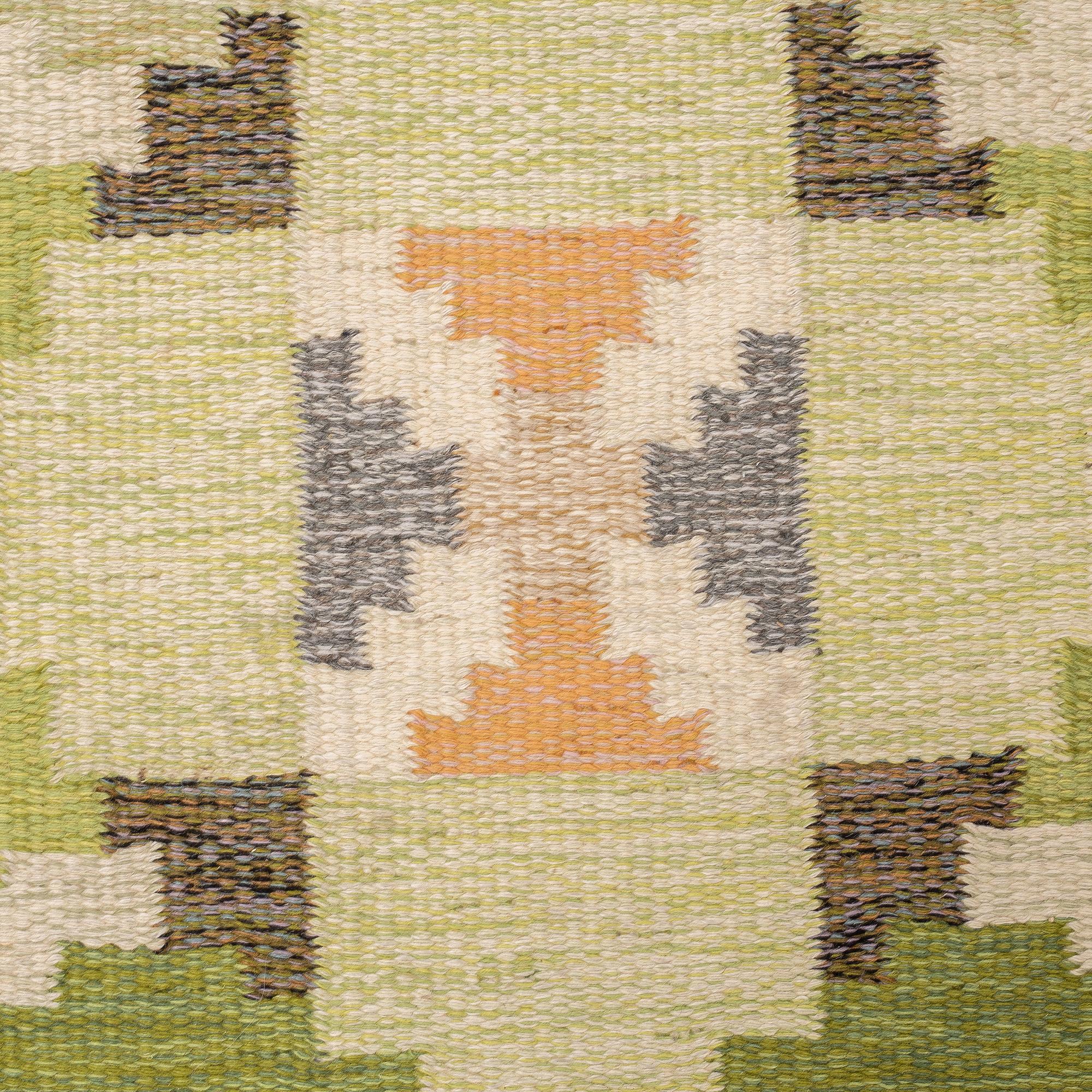 Ingegerd Silow, a carpet, flat weave, ca 285,5-286,5 x 196-198 cm, signed IS.