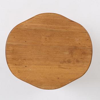 David Rosén, a stained pine "Berga" stool, Nordiska Kompaniet, Sweden, 1940s.