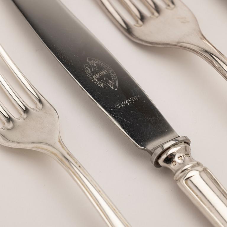 Cutlery, 72 pieces, silver, Haga, JLH, Stockholm, 1951–1956.