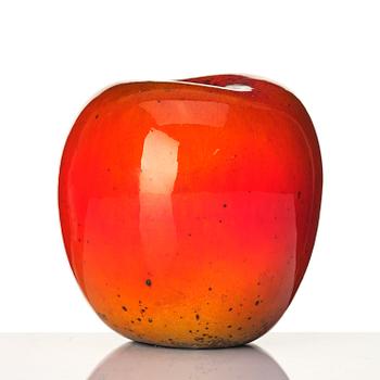 Hans Hedberg, a faience sculpture of an apple, Biot France.