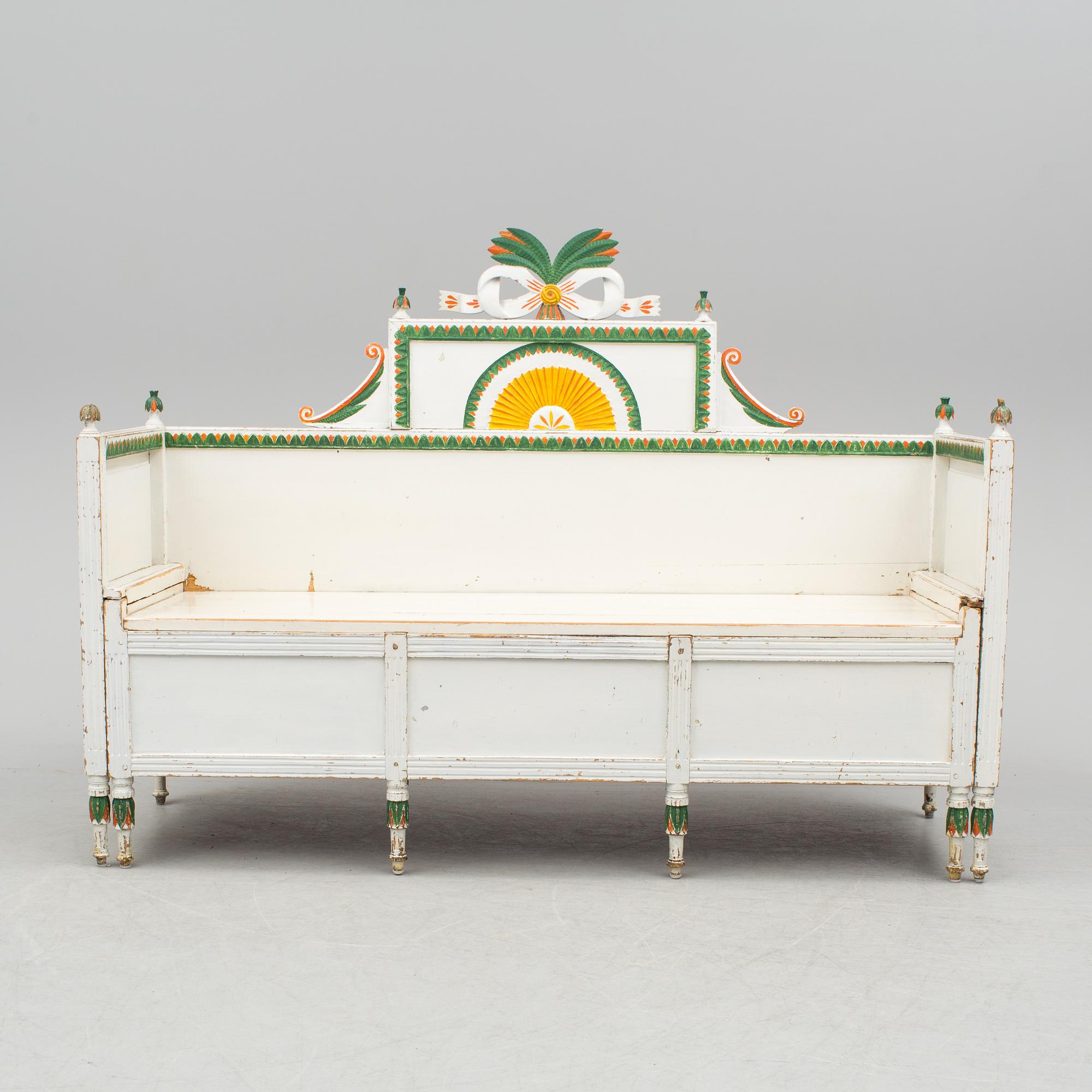 A early 19th century Swedish folk art folding bed from Forsa in Hälsingland.