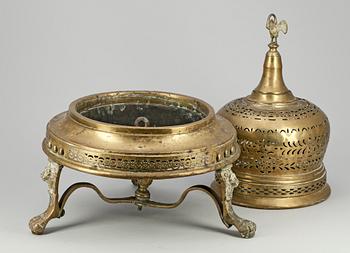 GLÖDFAT, mässing, orientaliskt, 1800/1900-tal.