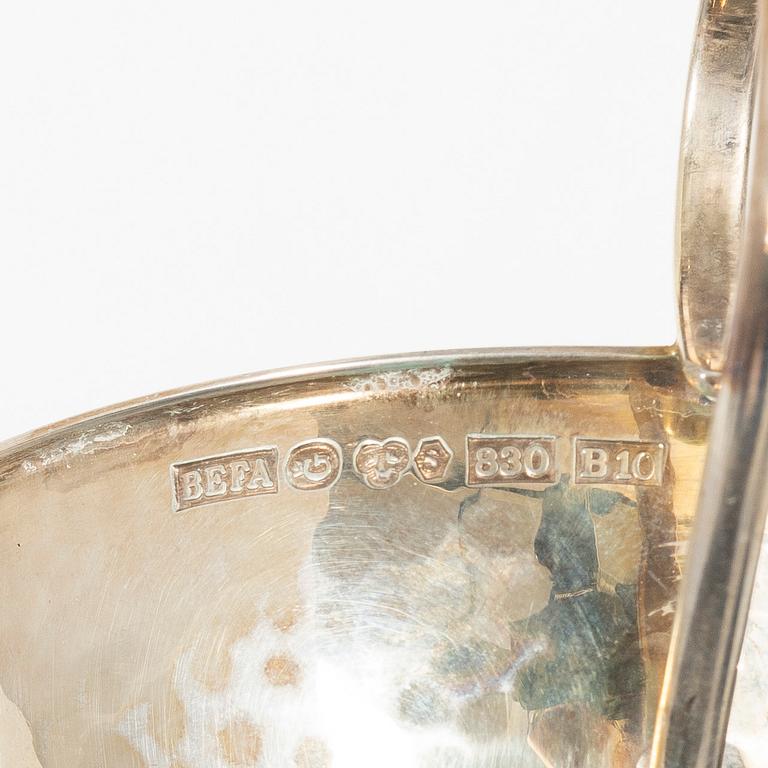 Ten silver punsch cups, Befa Guld- & Silvervarufabrik Ab, Gothenburg, Sweden, 1972-77.