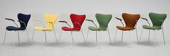 KARMSTOLAR, 6 st, "Sjuan", Arne Jacobsen, Fritz Hansen, 1900-talets andra hälft.