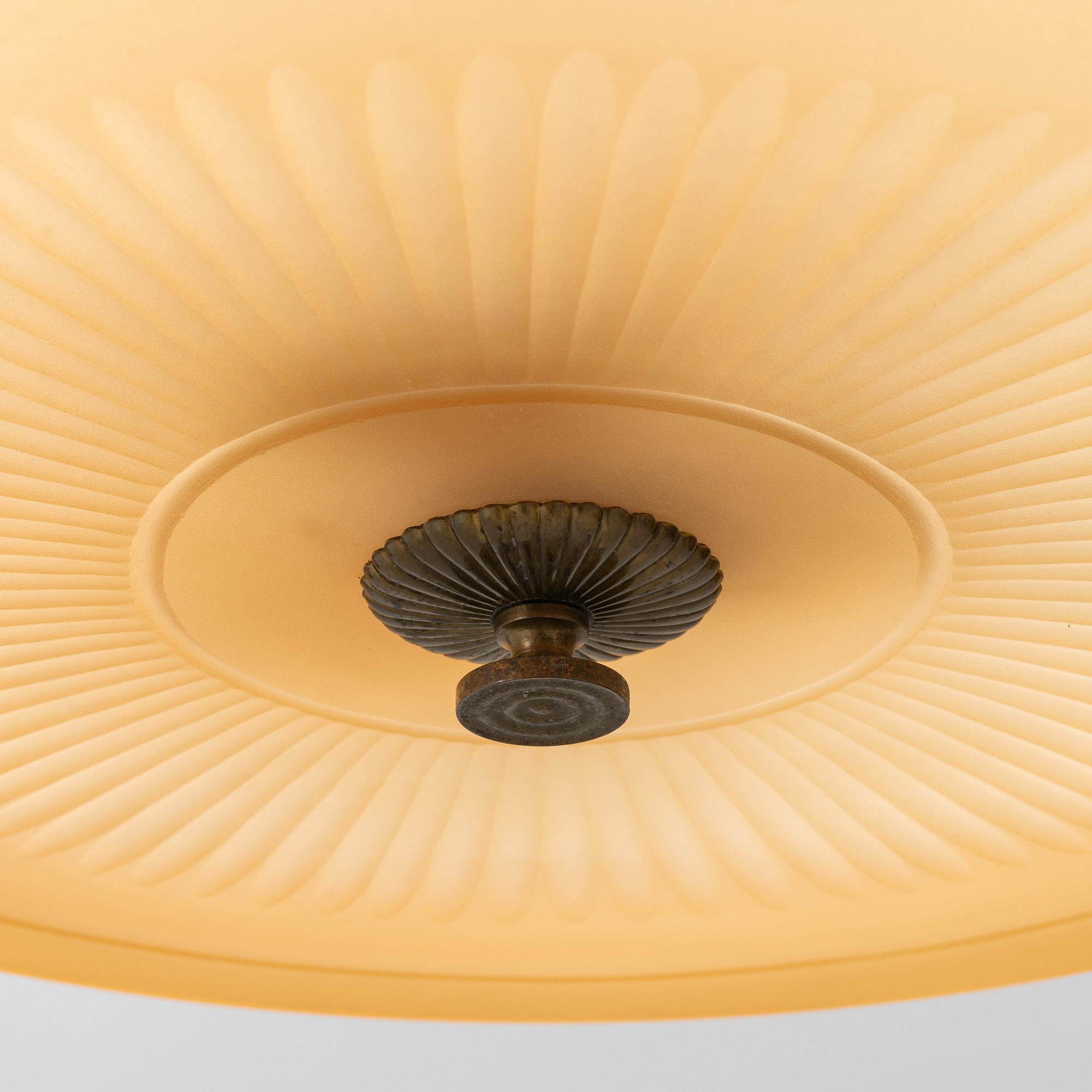 Harald Notini, taklampa, modell 6650, Arvid Böhlmarks Lampfabrik, Stockholm, 1930-tal.