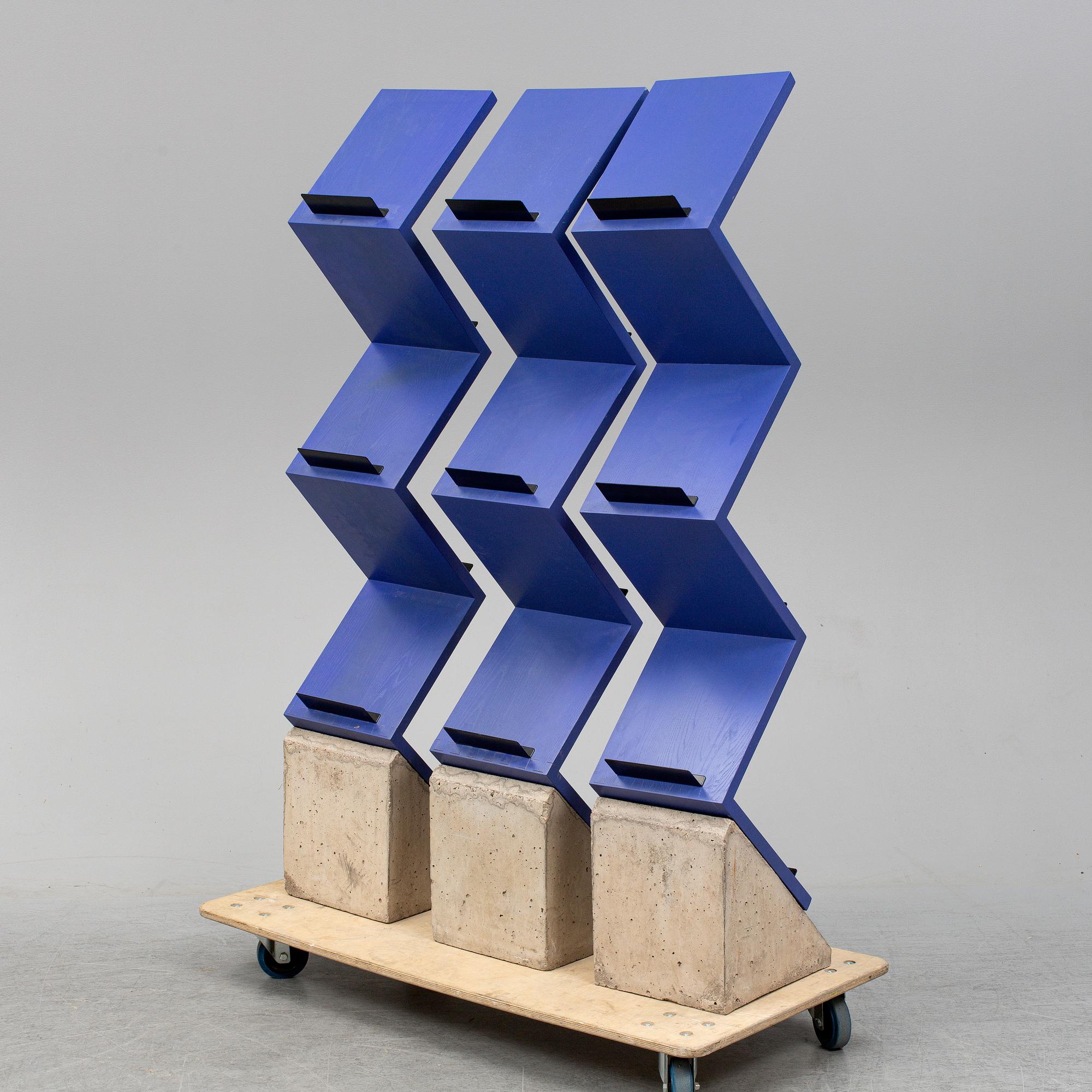 JONAS BOHLIN, three 'Zink' shelves from Källemo, Värnamo, designed in 1984.