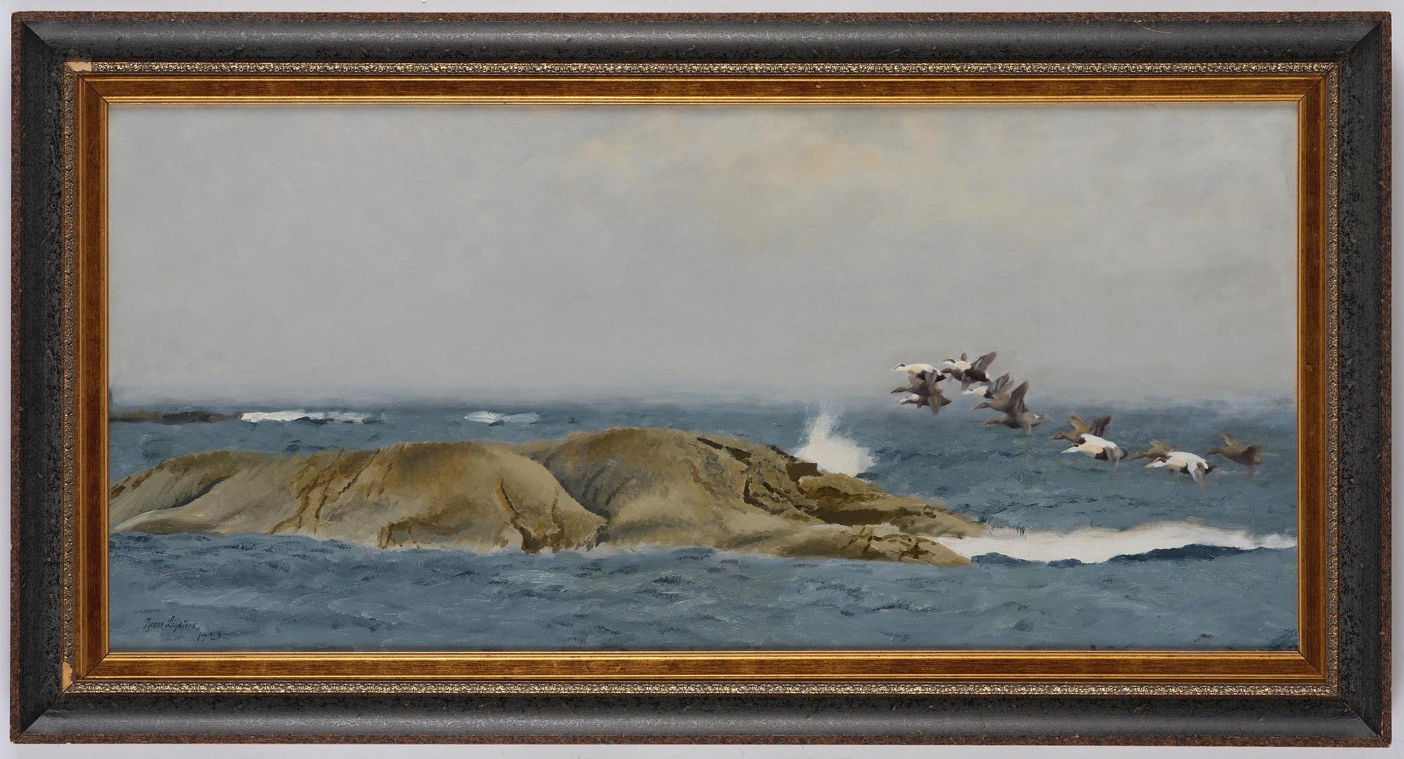 Bruno Liljefors, Stretching eiders.