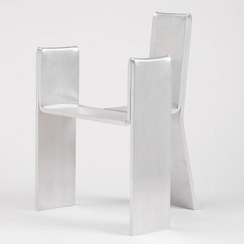 David Taylor, stol, unik, "Aluminium Chair", Studio Mellösaverken, Sverige, 2025.