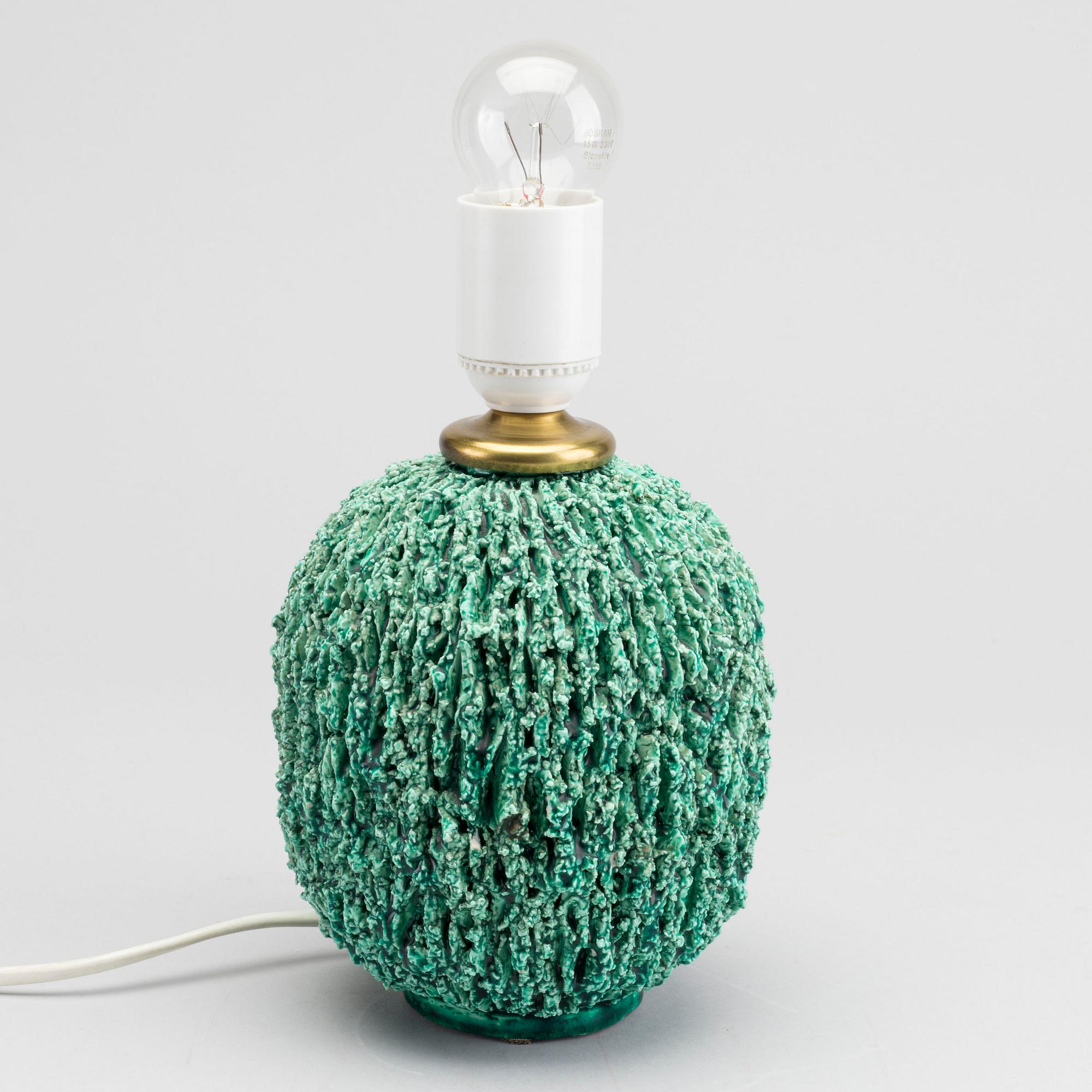 GUNNAR NYLUND, BORDSLAMPA, chamotterat stengods, Rörstrand.