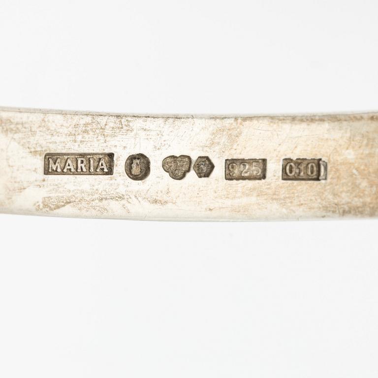 Maria Elmqvist, rigid neck ring, hammered sterling silver.