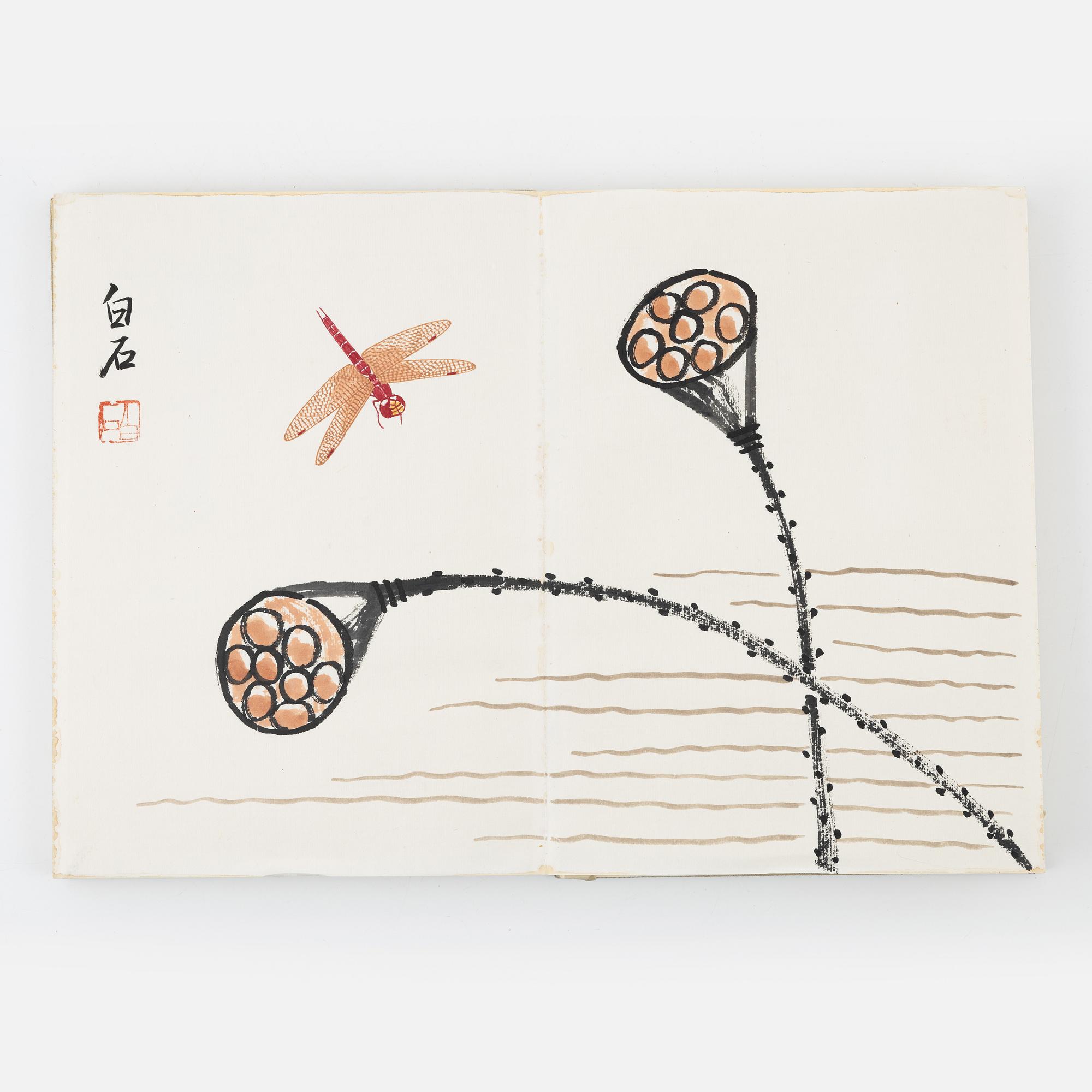 Book with 11 woodcuts, signed Qi Baishi, mid 20th century.