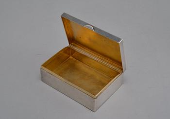A CIGARRETTE CASE, 84 silver, sapphire, rose cut diamonds, Gratchev Moscow 1908 - 17.