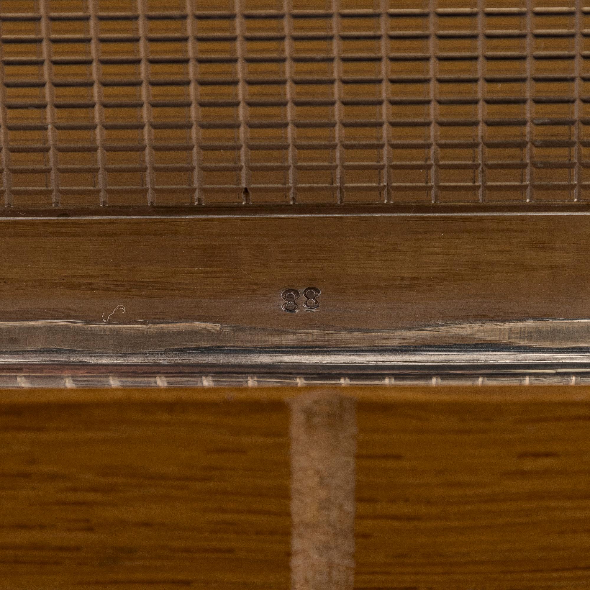 Cigarrskrin, silver, Belgien, med finska importstämplar, Tammerfors 1956.