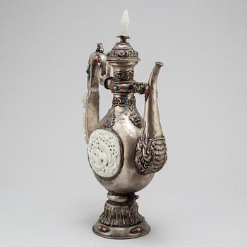 A large tibetan style ewer, China, modern manufactory.