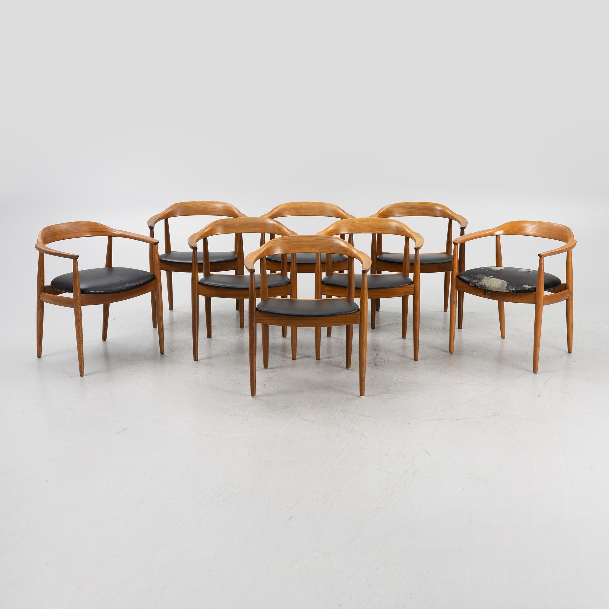 Illum Wikkelsø, karmstolar, 8 st, Danmark, 1950/60-tal.