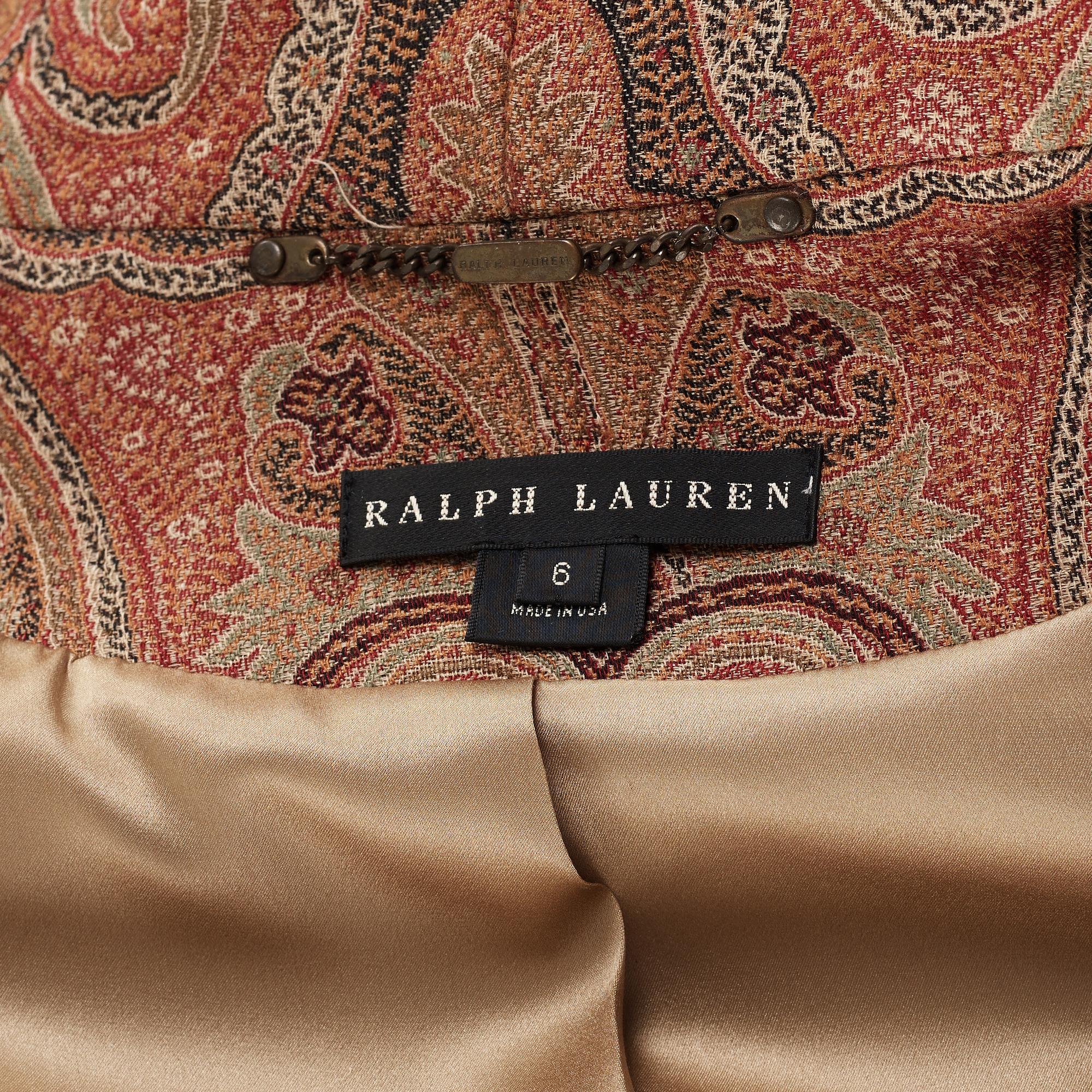 A paisley patterned jacket by ralph Lauren.