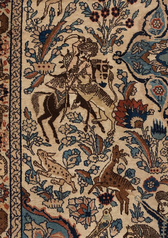 MATTO, semi-antique Tabriz figural, ca 400 x 298,5 cm.