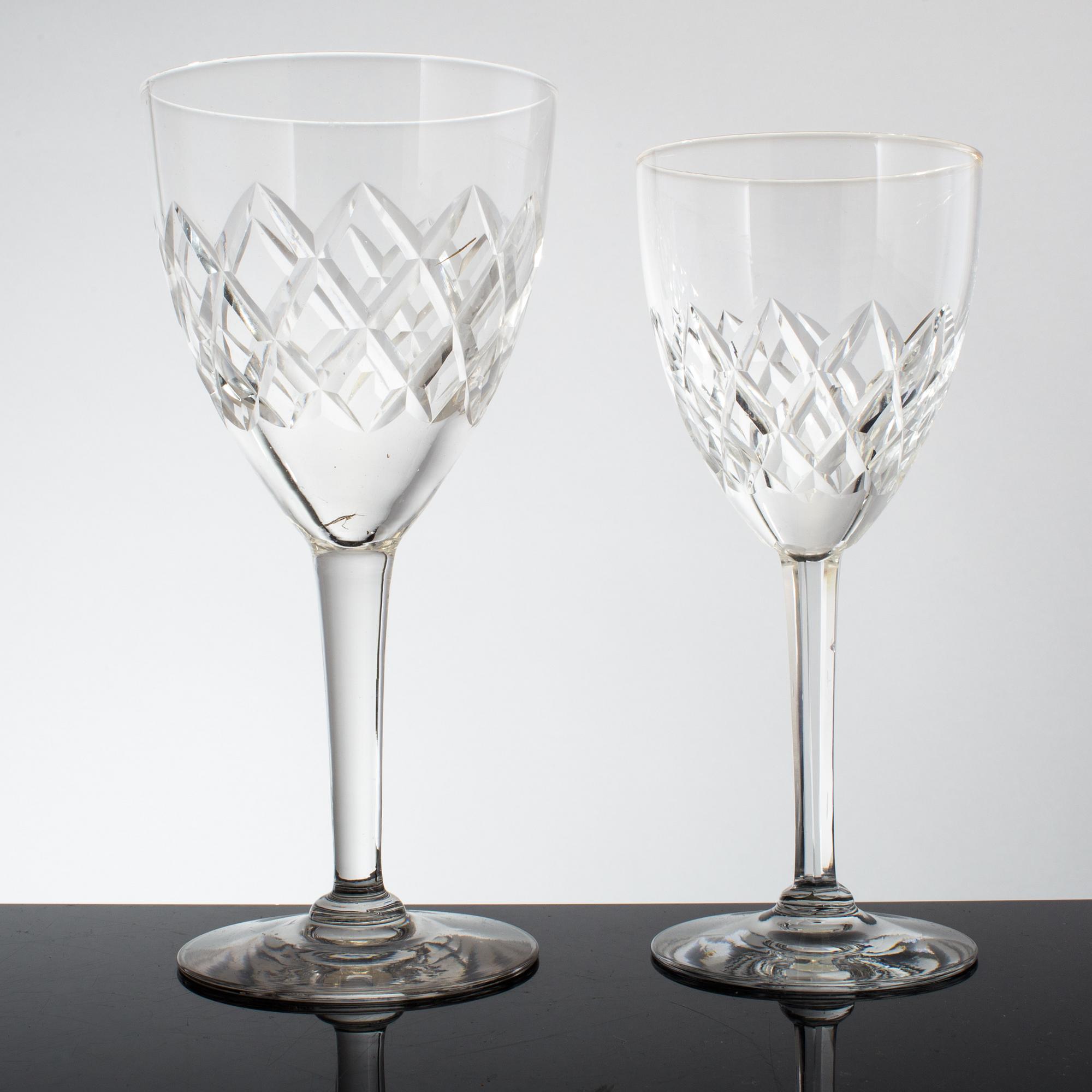 SERVISDELAR, 29 stycken, glas, Helga-modell, 1900-talets första hälft.