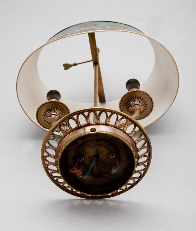 BUILOTTELAMPA, patinerad mässing, gustaviansk stil, 1900-tal.