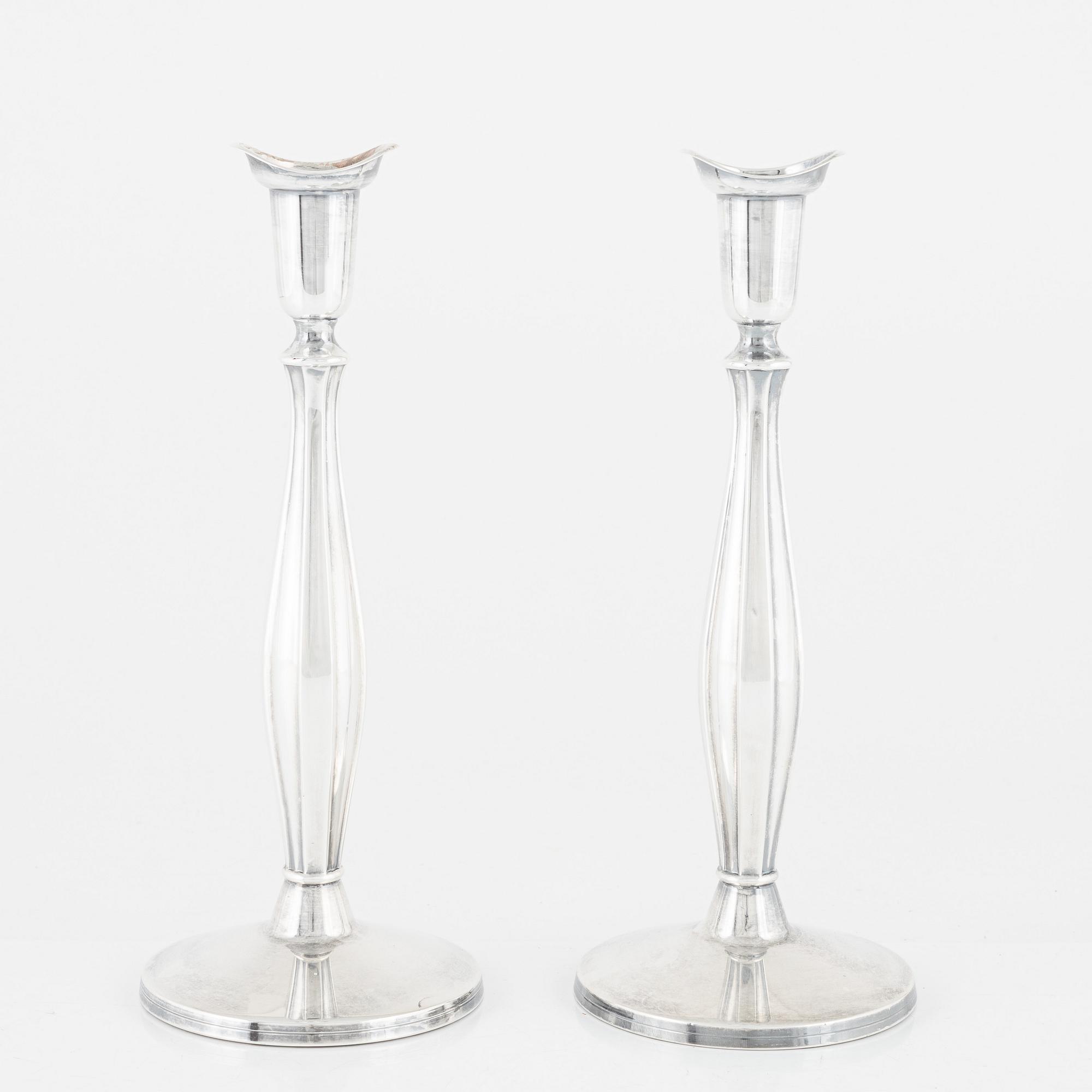 Tore Eldh, a pair of silver candlesticks, Ceson Guldvaru Ab, Gothenburg 1962.