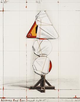 Christo & Jeanne-Claude, "Wrapped road sign, project light 65".