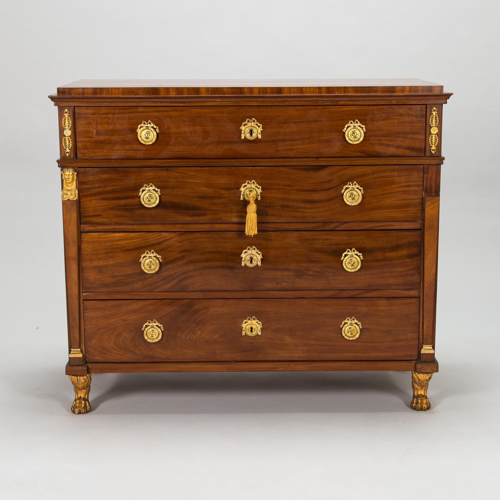 A Late Gustavian secretaire chest of drawers, 1800-1810.