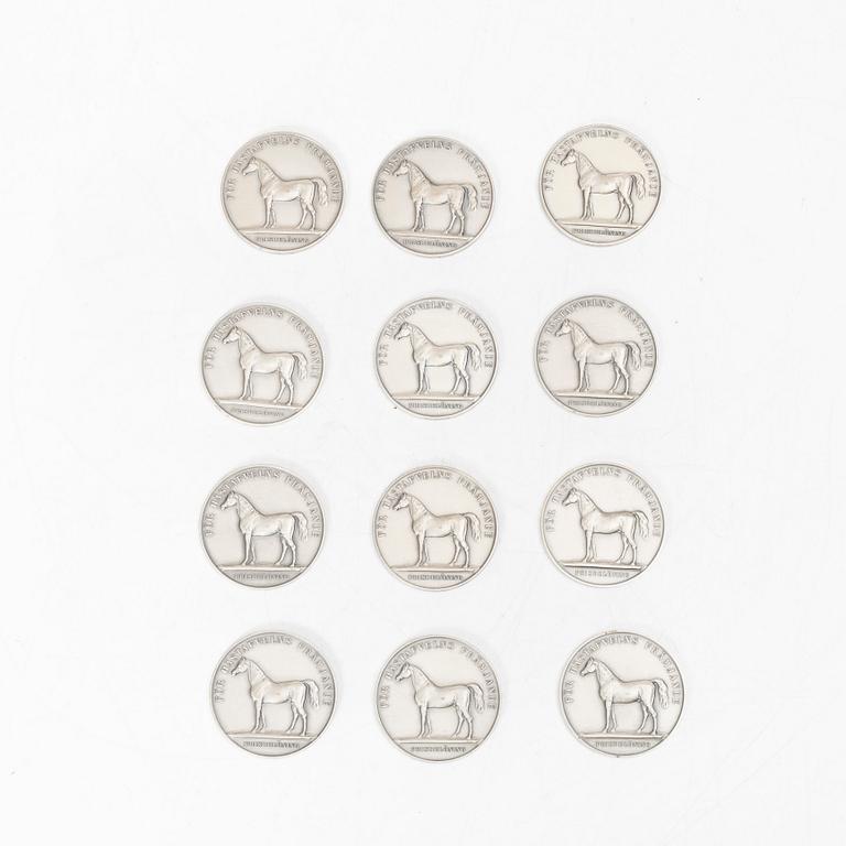 Medals, 12 pcs, silver, Sporrong, Stockholm 1937-1963.