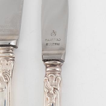 Bestickservis, 42 delar, silver, modell "Sachsisk", Cohr, Danmark.