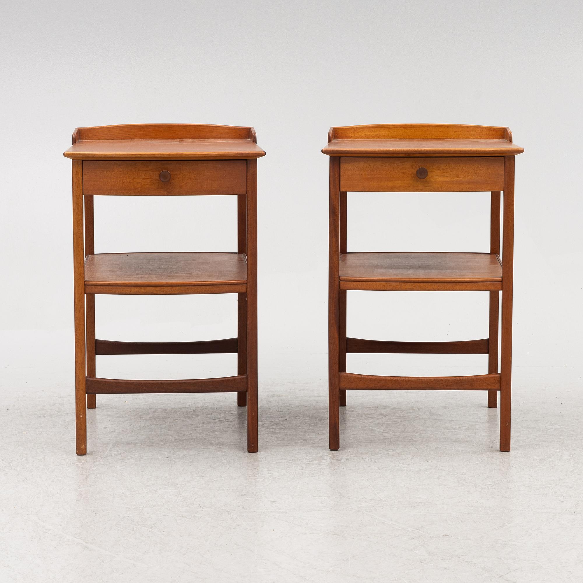 Carl Malmsten, a pair of 'Birgitta' bedside tables, Bodafors 1964.
