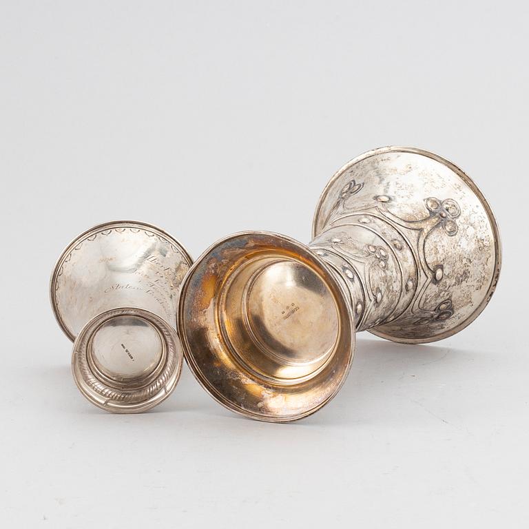 Two silver vases, CG Hallberg, Stockholm, 1906-44.