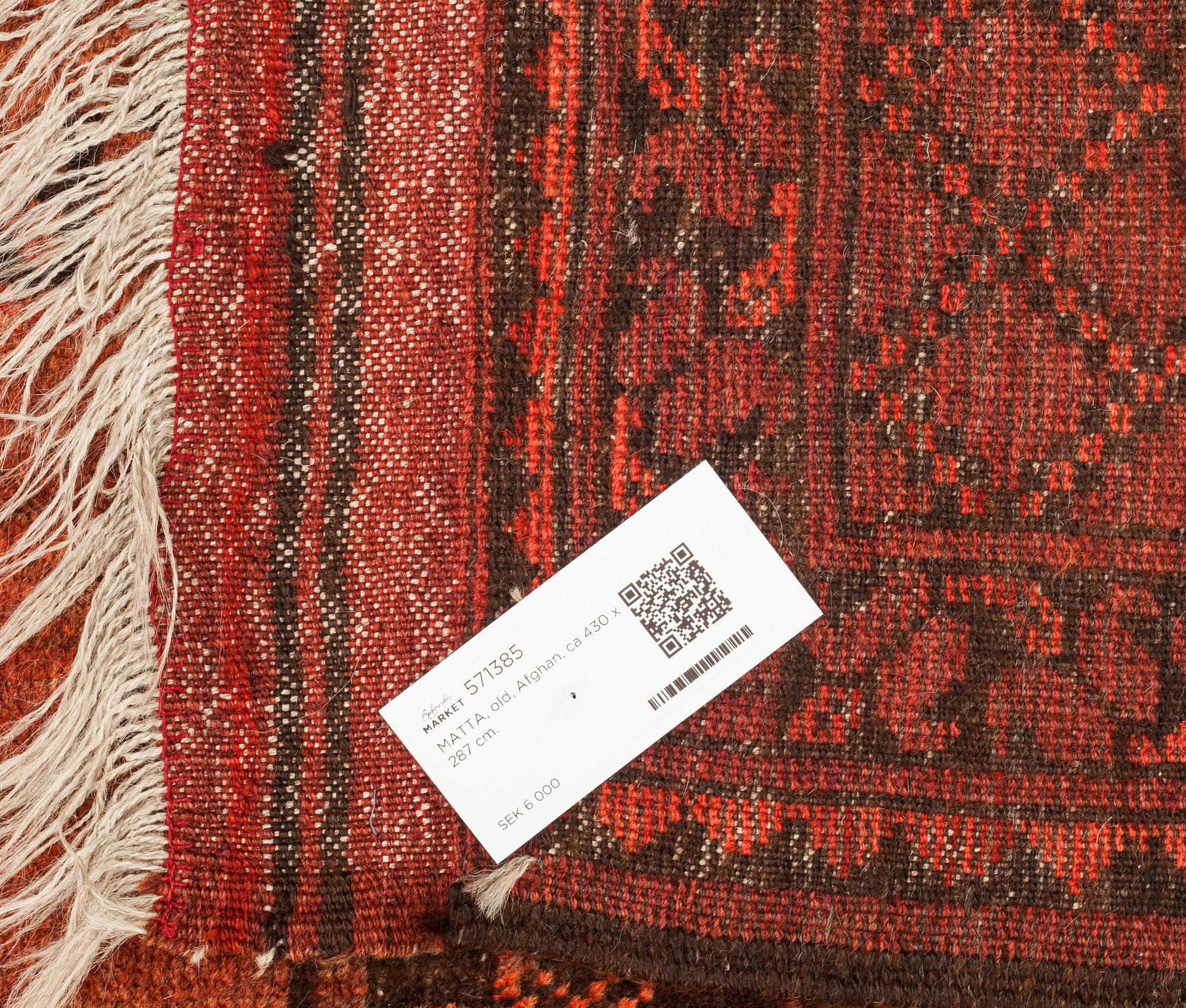 MATTA, old, Afghan, ca 430 x 287 cm.