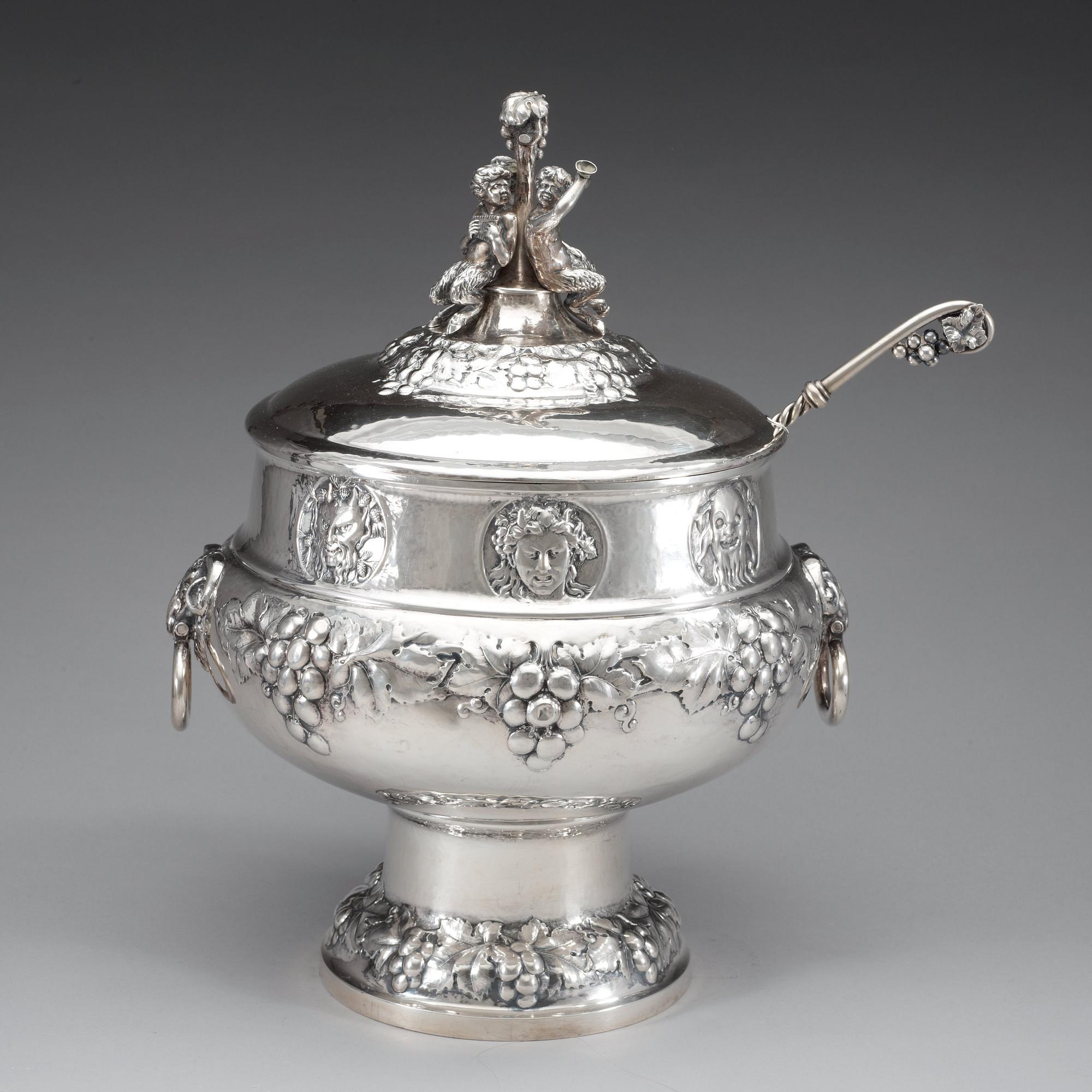 A Norwegian early 20th century parcel-gilt punsh-bowl, makers mark of M. Aase.