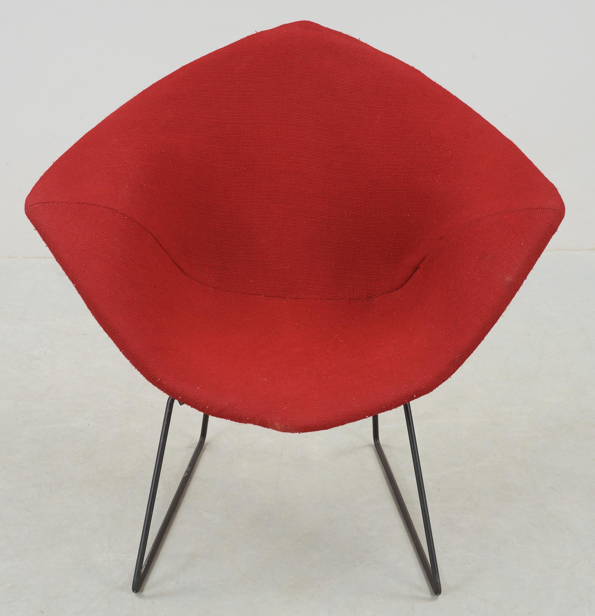 FÅTÖLJ, "Diamond chair" Harry Bertoia. 1900-talets andra hälft.